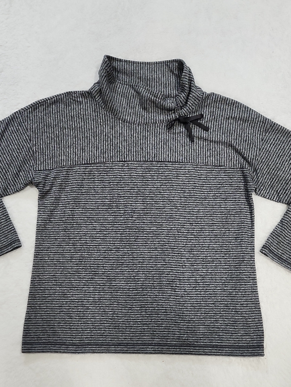 T By Talbots Long Sleeve Striped Cowlneck Sweatshirt Top - Picture 2 of 7